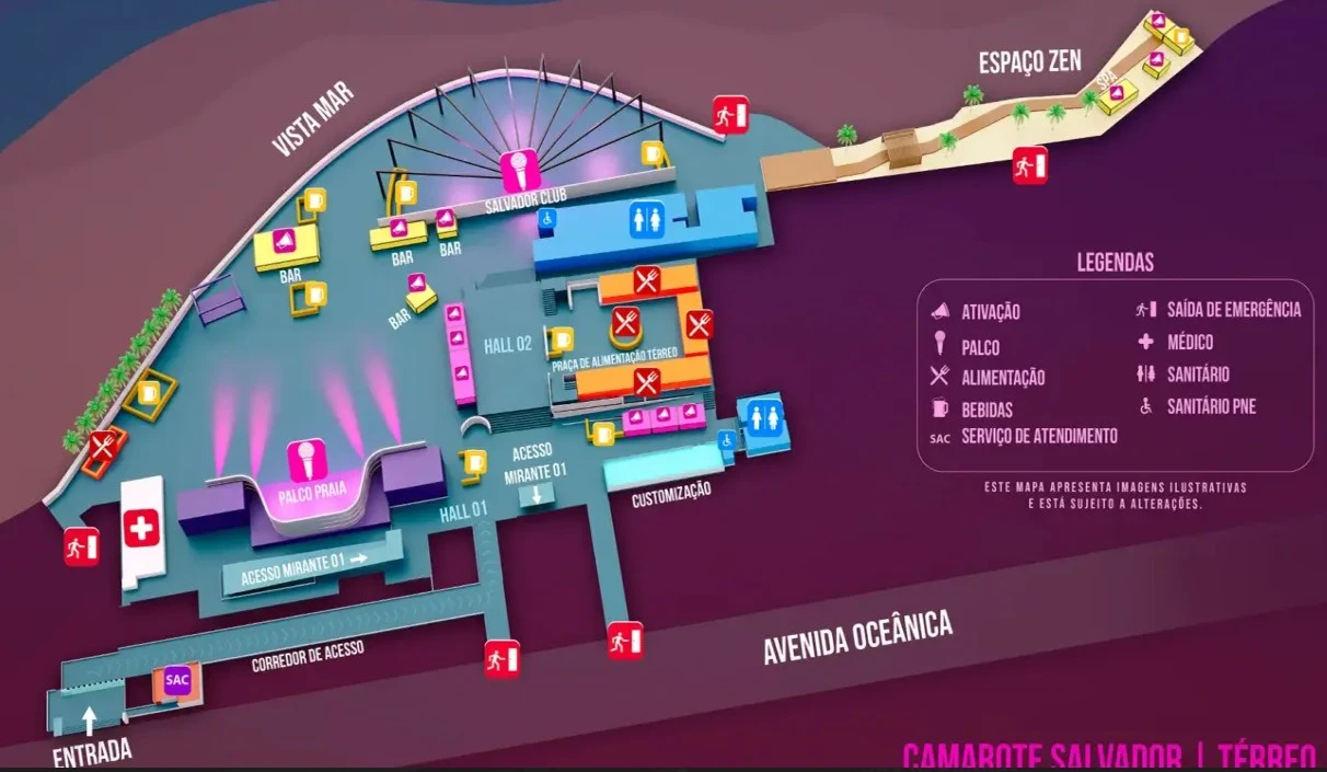 Mapa do Camarote Salvador 2026